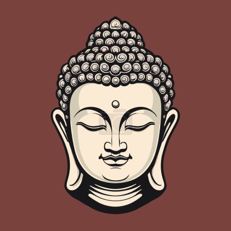 Meditative Buddha Head Vector