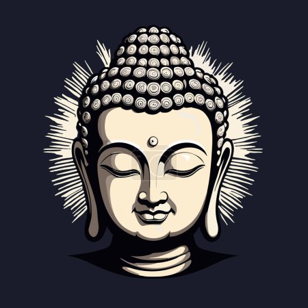 Illustration for Zen Buddha Head Artwork - Royalty Free Image