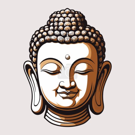 Illustration for Spiritual Buddha Head Vector - Royalty Free Image