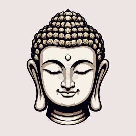 Achtsamer Buddha Kopf Illustration