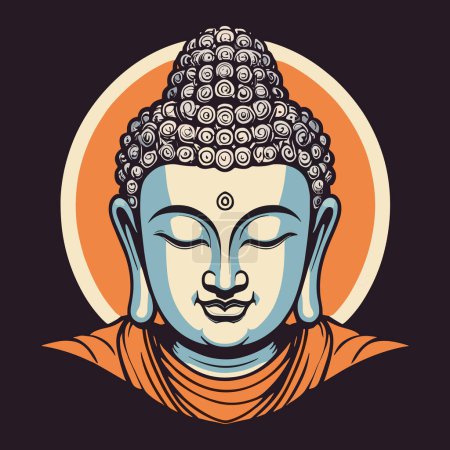 Gelassenheit Buddha Kopf Vektor