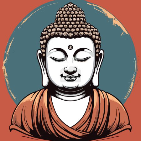 Diseño contemplativo de la cabeza de Buda