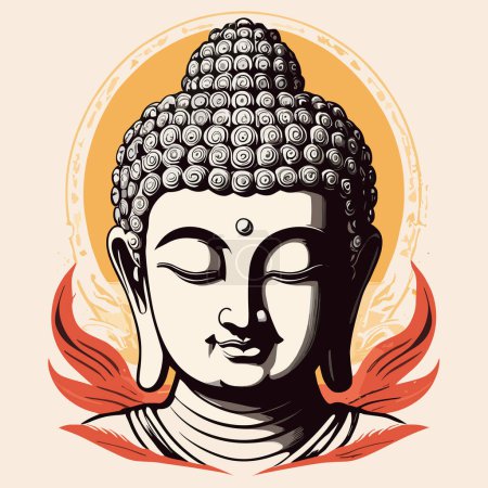Mindfulness Buddha Head Ilustración