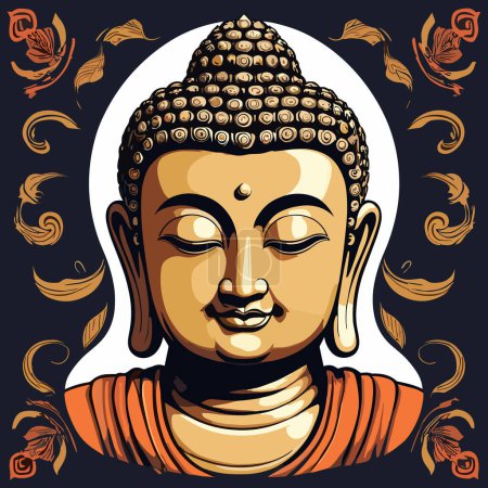 Illustration for Wisdom Buddha Head Design - Royalty Free Image