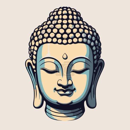 Illustration for Peacefulness Buddha Head Vector - Royalty Free Image