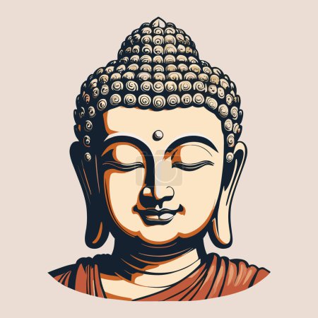 Ecuanimidad Buddha Head Vector
