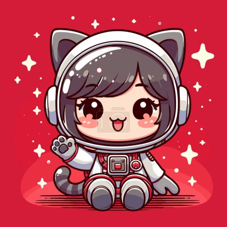Ruta estelar roja del gato astronauta