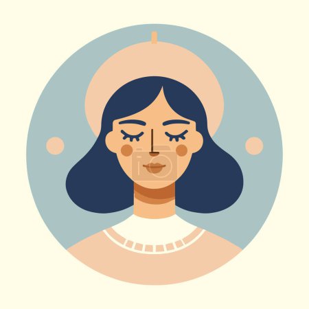 Téléchargez les illustrations : Illustration vectorielle d'une femme portant un béret - en licence libre de droit