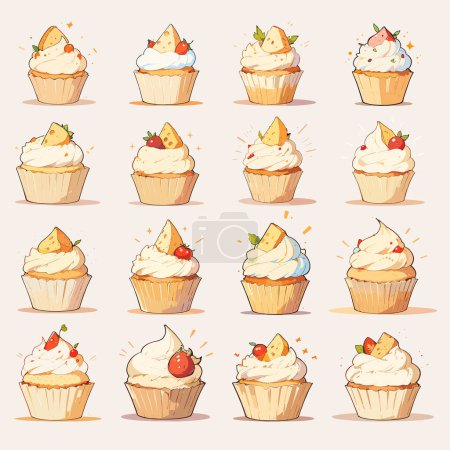 Cheesy Delights Cupcake Vector Collection