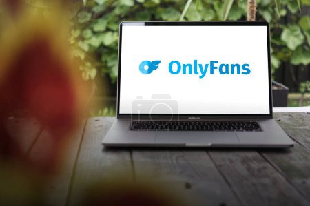 Photo for WROCLAW, POLAND - NOVEMBER 22, 2023:OnlyFans logo, internet content subscription service, displayed on MacBook Pro screen - Royalty Free Image