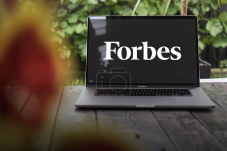 Photo for WROCLAW, POLAND - NOVEMBER 29, 2023:Forbes logo, American business magazine, displayed on MacBook Pro screen - Royalty Free Image