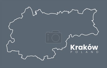 Ilustración de Mapa urbano de Cracovia. Cracovia (Cracovia), Polonia. - Imagen libre de derechos