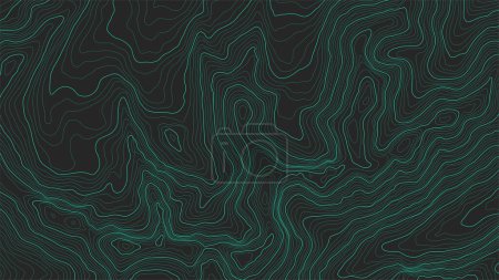 Illustration for Fully editable and scalable vector illustration of topographic map on a dark background. Great as an abstract background. - Royalty Free Image