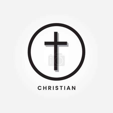 Téléchargez les illustrations : Religion Croix Symbole Icône Illustration vectorielle - en licence libre de droit