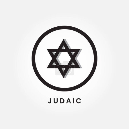 Téléchargez les illustrations : Israël symbole du judaïsme religieux. Illustration vectorielle hexagramme - en licence libre de droit