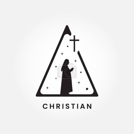 Téléchargez les illustrations : Religion Croix Symbole Icône Illustration vectorielle - en licence libre de droit