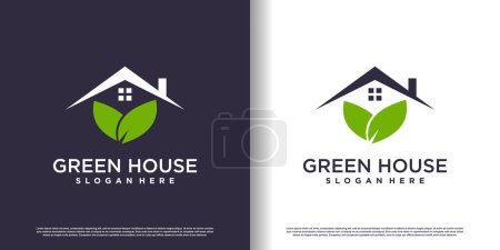 Illustration for Green house logo design template Premium Vector - Royalty Free Image