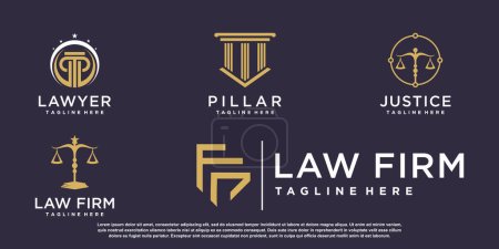 Illustration for Law logo design collection for business with unique concept Premium Vector - Royalty Free Image