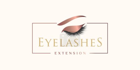 Illustration for Eyelash logo icon with modern beauty concept design premium vector - Royalty Free Image