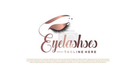 Illustration for Eyelash logo icon with modern unique style concept design premium vector - Royalty Free Image