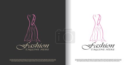 Ilustración de Plantilla de diseño de logotipo de moda con concepto creativo vector premium - Imagen libre de derechos