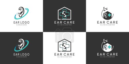 Illustration for Ear logo design collection with creative concept premium vector - Royalty Free Image