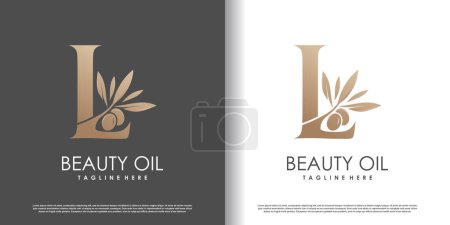 Olive logo design vector with initial letter l and modern concept Premium Vector