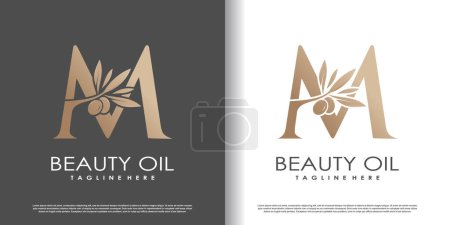 Olive logo design vector with initial letter l and modern concept Premium Vector