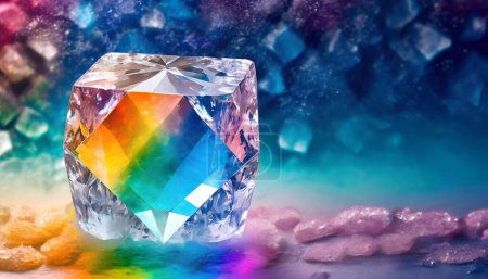 Téléchargez les photos : Diamant cube sur fond d'hiver. - en image libre de droit