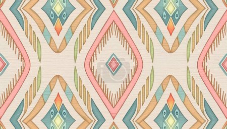 geometric ethnic pattern. seamless background with color stripes