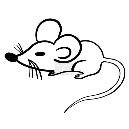 Téléchargez les illustrations : Halloween dessin animé souris doodle - en licence libre de droit