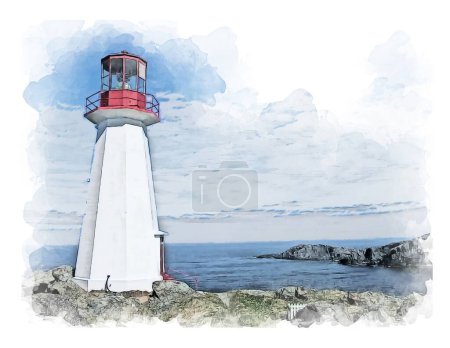 Photo for The Cape Bauld Newfoundland Lighthouse is a historic maritime landmark located on the northern tip of Newfoundland, Canada. This iconic lighthouse stands as a sentinel at the entrance to the Strait of Belle Isle, a crucial maritime passage connecting - Royalty Free Image