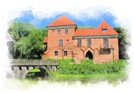 Photo for The Castle in Oporow, Poland, is a captivating historical landmark that exudes medieval charm and rich heritage. Nestled in the picturesque countryside of Poland, this castle is a testament to the country's storied past and architectural grandeur - Royalty Free Image
