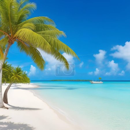Photo for Beach with coconut trees - Royalty Free Image