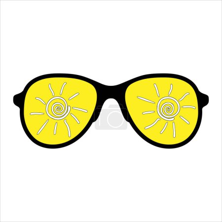Ilustración de Gafas de sol deportivas amarillas aisladas sobre fondo blanco. - Imagen libre de derechos