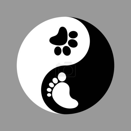 Ilustración de Vector Yin Yang símbolo sin frontera - Imagen libre de derechos