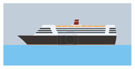 Illustration for Passenger ship simple flat illustration. - Royalty Free Image