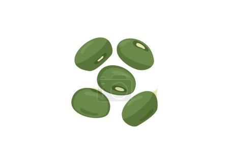Illustration for Green mung beans. Simple flat illustration. - Royalty Free Image