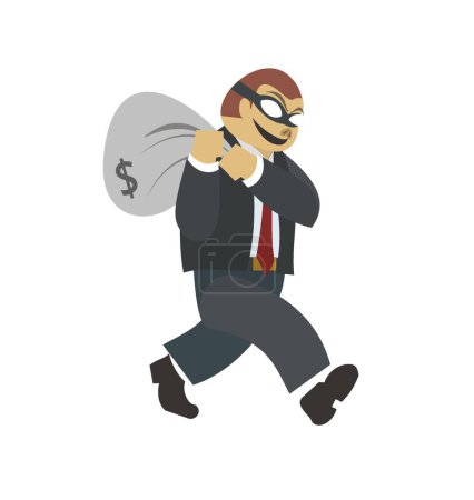 Illustration for Corruptor stealing money simple flat illustration - Royalty Free Image