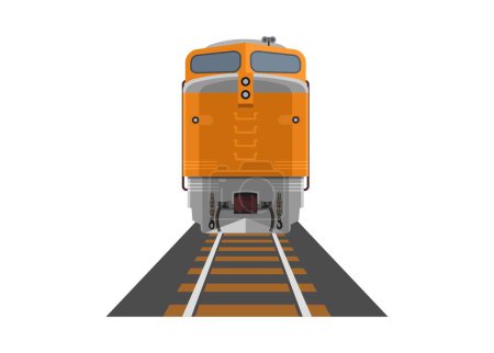Illustration for Diesel locomotive. Front view. Simple flat illustration. - Royalty Free Image