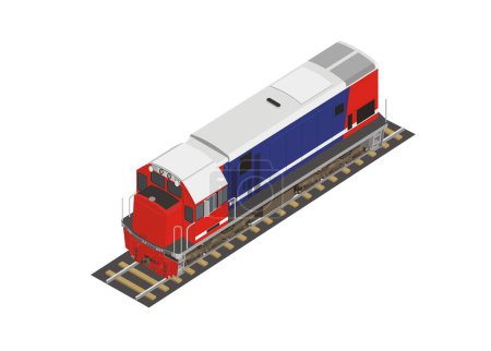 Locomotive à capot court en vue isométrique