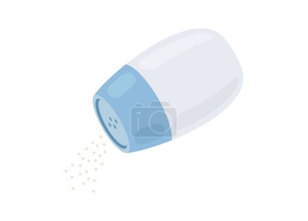 Illustration for Salt poured from bottle. Simple flat illustration. - Royalty Free Image