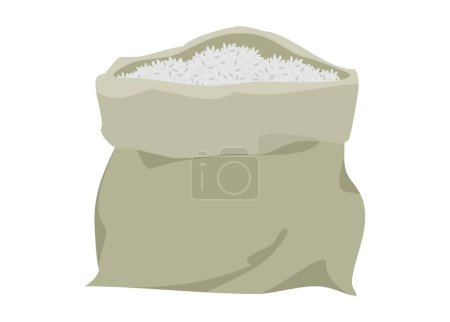 Illustration for Opened rice bag. Simple flat illustration. - Royalty Free Image