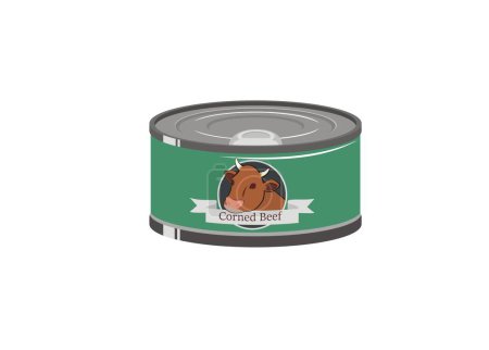 Illustration for Corned beef can. Simple flat illustration. - Royalty Free Image