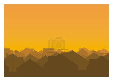 City urban complex silhouette. Simple flat illustration.