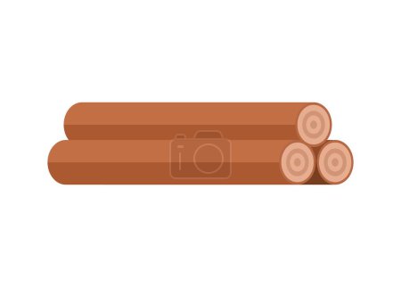 Wood logs. simple flat illustration.