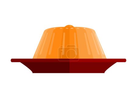 Illustration for Orange jelly on a lid. Simple flat illustration. - Royalty Free Image