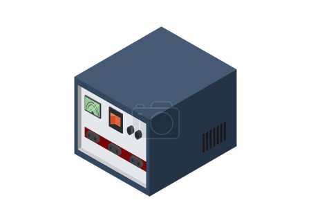 Voltage stabilizer. Simple flat illustration in isometric view.