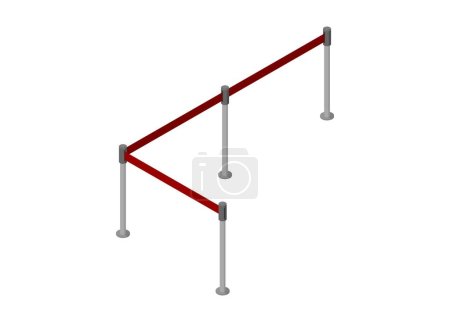 Ribbon fence. Simple flat illustration in isometric view.