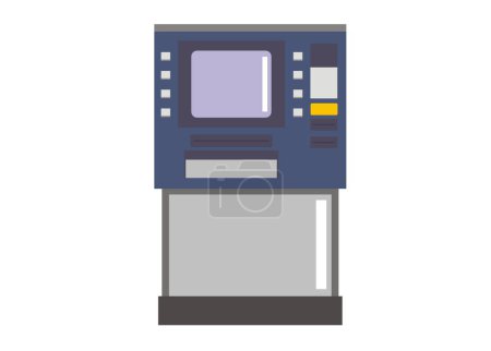 Fahrkartenautomat oder Geldautomat. Einfache flache Illustration.